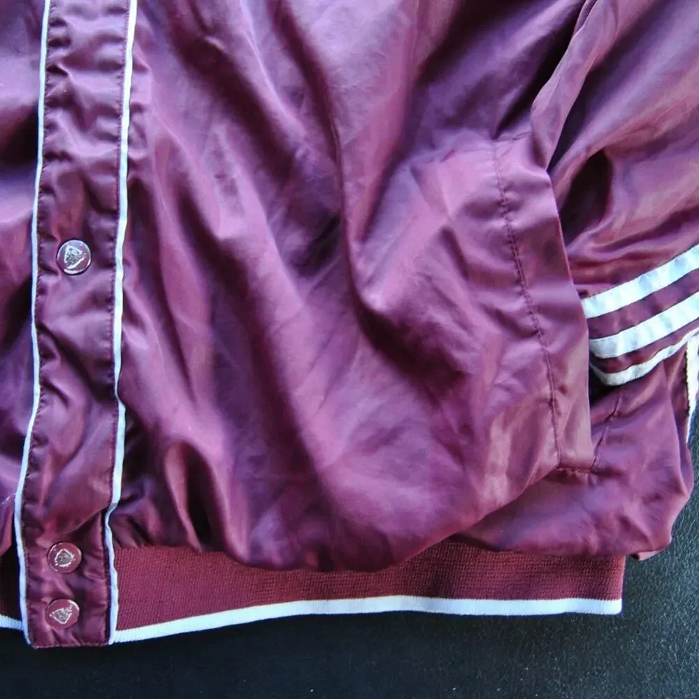 Adidas Vintage Full Button up Track Jacket Maroon & White X-Large